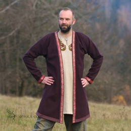 Hedeby-Kaftan mit Brokat-SEIDE, Klappenrock, Haithabu-Mantel