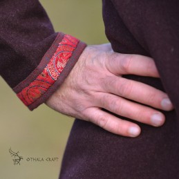 Hedeby-Kaftan mit Brokat-SEIDE, Klappenrock, Haithabu-Mantel
