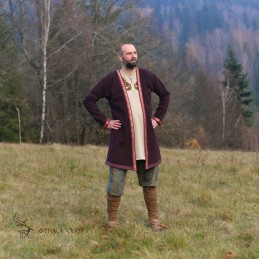 Hedeby-Kaftan mit Brokat-SEIDE, Klappenrock, Haithabu-Mantel