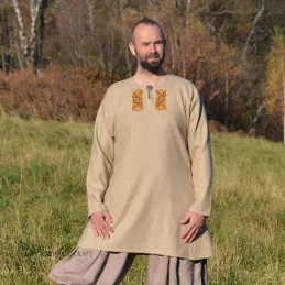Woolen tunic with embroidery from ship burial Sutton Hoo, Vendel