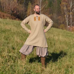 Woolen tunic with embroidery from ship burial Sutton Hoo, Vendel