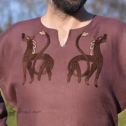 Linen tunic with embroidery, Viking, early medieval