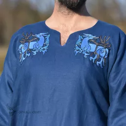 Linen tunic with embroidery, Viking, early medieval