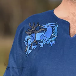 Linen tunic with embroidery, Viking, early medieval