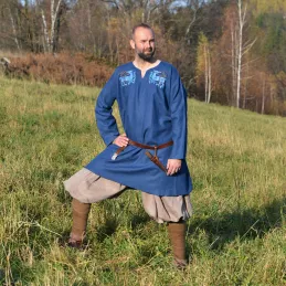 Linen tunic with embroidery, Viking, early medieval