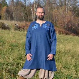 Linen tunic with embroidery, Viking, early medieval