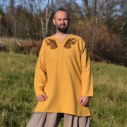 Linen tunic with embroidery, Viking, early medieval