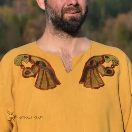 Linen tunic with embroidery, Viking, early medieval