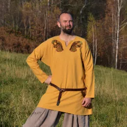 Linen tunic with embroidery, Viking, early medieval