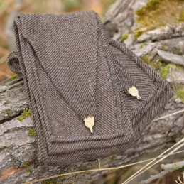 Brown wool leg wrpas with bronze hooks - Viking, Slavic, Rus