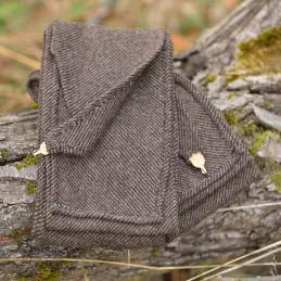 Brown wool leg wrpas with bronze hooks - Viking, Slavic, Rus