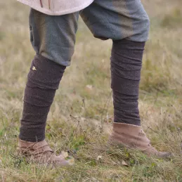 Brown wool leg wrpas with bronze hooks - Viking, Slavic, Rus