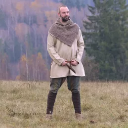 Brown wool leg wrpas with bronze hooks - Viking, Slavic, Rus