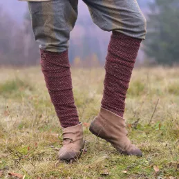 Leg wraps - burgundy herringbone
