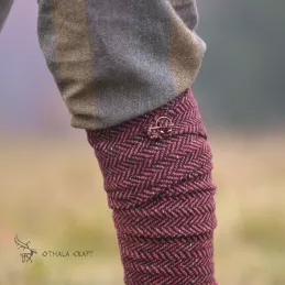 Leg wraps - burgundy herringbone