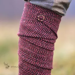 Leg wraps - burgundy herringbone