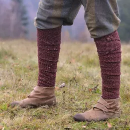 Leg wraps - burgundy herringbone