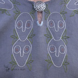 Viking linen tunic with Mammen embroidery – Grey