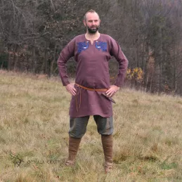 Linen tunic with embroidery, Viking, early medieval