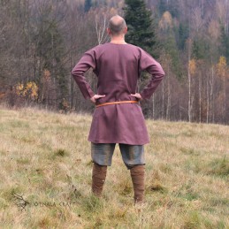 Leinentunika mit Stickerei, Wikinger – Pflaume (111154)