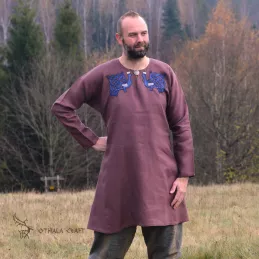 Linen tunic with embroidery, Viking, early medieval