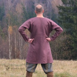 Leinentunika mit Stickerei, Wikinger – Pflaume (111154)