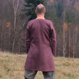 Leinentunika mit Stickerei, Wikinger – Pflaume (111154)
