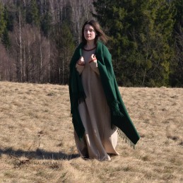 Wikinger-Umschlagtuch, weiche grüne Wolle (520005)