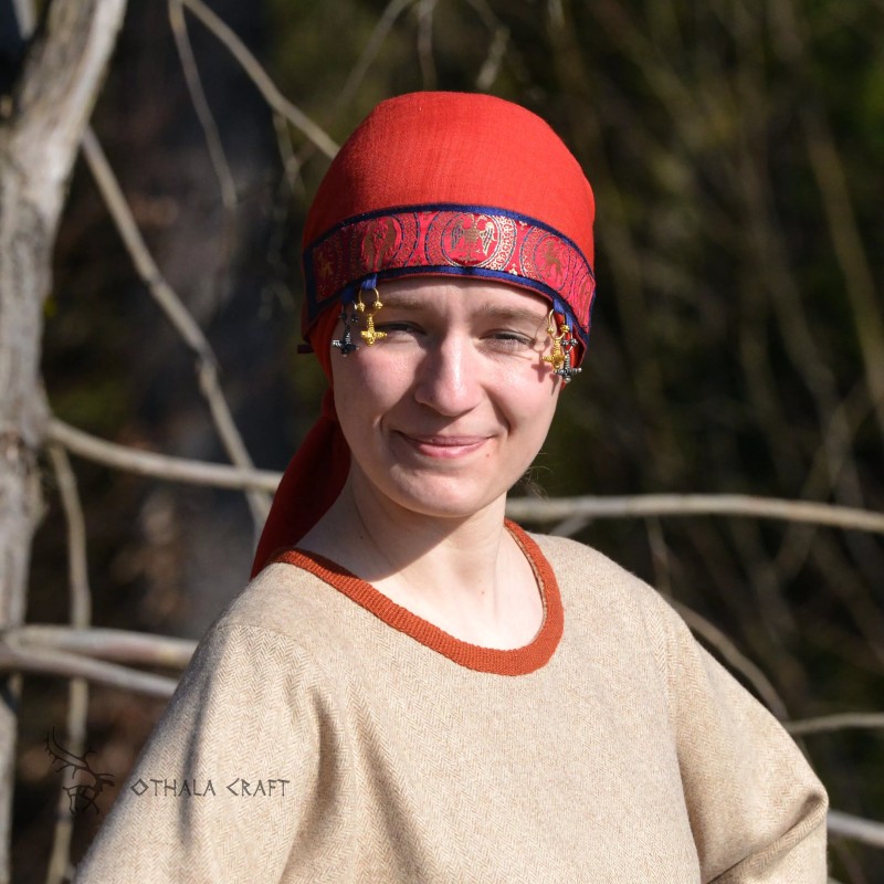 Viking age women SILK Headband – Dark Blue