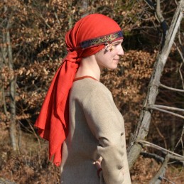 Viking age women SILK Headband – Burgundy (400012)