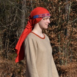 Wikingerzeitliches SEIDEN-Stirnband für Frauen – Blau