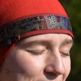 Viking age women SILK Headband – Burgundy (400012)