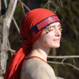 Viking age women SILK Headband – Dark Blue