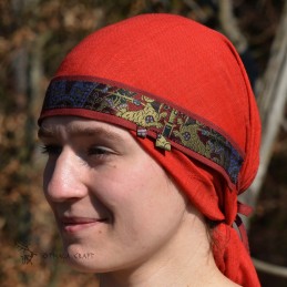 Viking age women SILK Headband – Burgundy (400012)