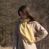 A delicate, thin scarf, perfect for tying to the forehead. Made of fine wool, plant dyed.
