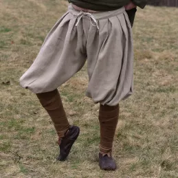 Rus Viking trousers made from natural linen color.