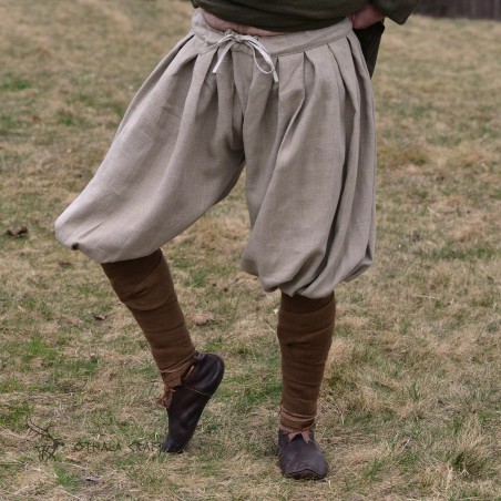 Rus Viking trousers made from natural linen color.