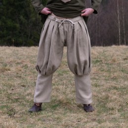 Wikingerhose aus naturfarbenem Leinen