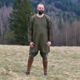 Viking linen tunic, early medieval - olive green