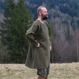 Viking linen tunic, early medieval - olive green