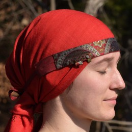 Wikinger-Seidenstirnband für Frauen – Bordeaux (400021)