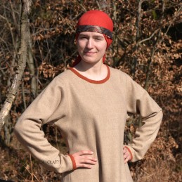 Viking age women SILK Headband – Burgundy (400021)