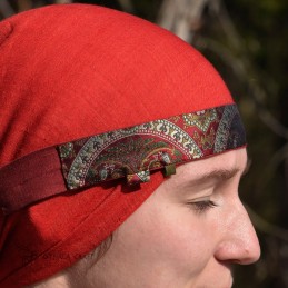 Viking age women SILK Headband – Burgundy (400021)