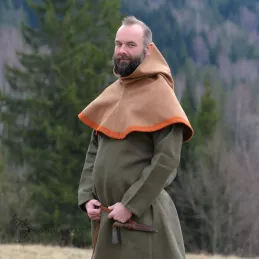 Woolen hood from Hedeby - beige/orange