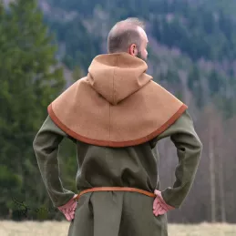 Woolen hood from Hedeby - beige/orange