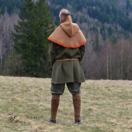 Woolen hood from Hedeby, beige/orange