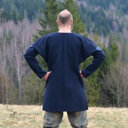 Woolen tunic with embroidery, Viking – Dark Blue