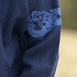 Woolen tunic with embroidery, Viking – Dark Blue