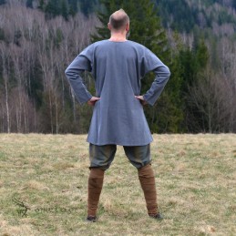 Linen tunic with embroidery, Viking – Grey (111160)