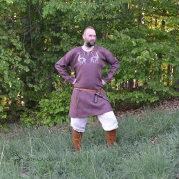 Linen tunic with embroidery, Viking, early medieval